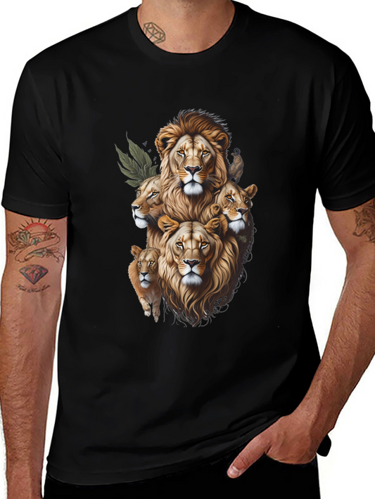 Lion Pride Graphic Tee - Stylish Animal Print Shirt