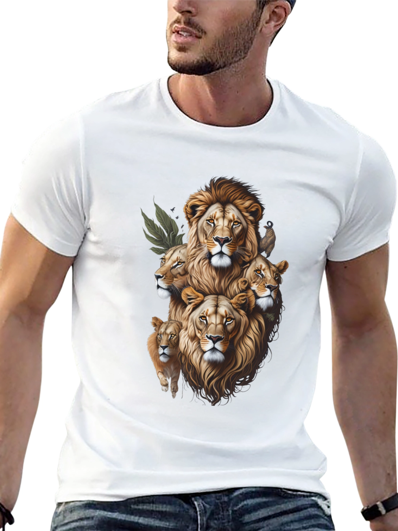 Lion Pride Graphic Tee - Stylish Animal Print Shirt
