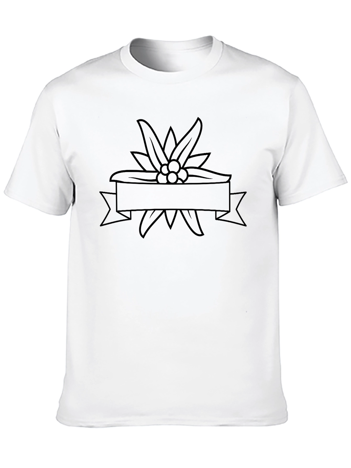 Edelweiss Flower Banner Black T-Shirt